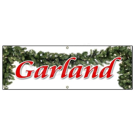 Signmission GARLAND BANNER SIGN x-mas xmas trees decor wreaths holiday Christmas B-72 Garland